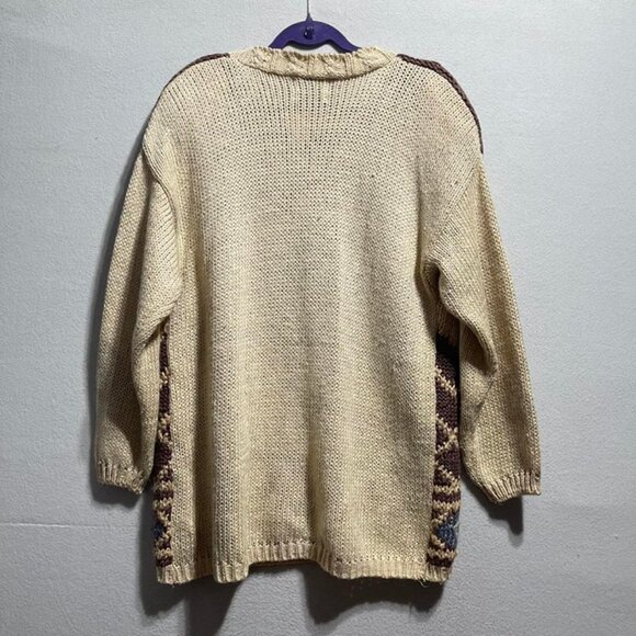 Shenanigans Vintage chunky knit boho wool sweater fits size L - Picture 3 of 6